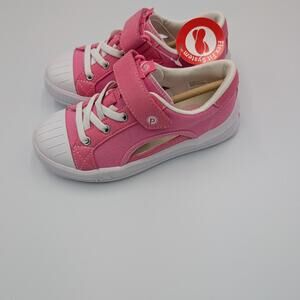 pediped Pink and White Kids Sneakers with Velcro